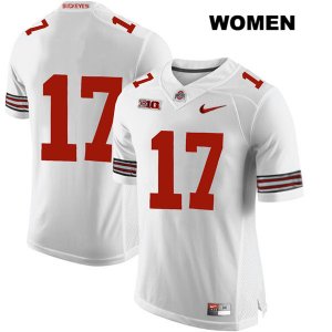 Women's NCAA Ohio State Buckeyes Alex Williams #17 College Stitched No Name Authentic Nike White Football Jersey NK20D72GK